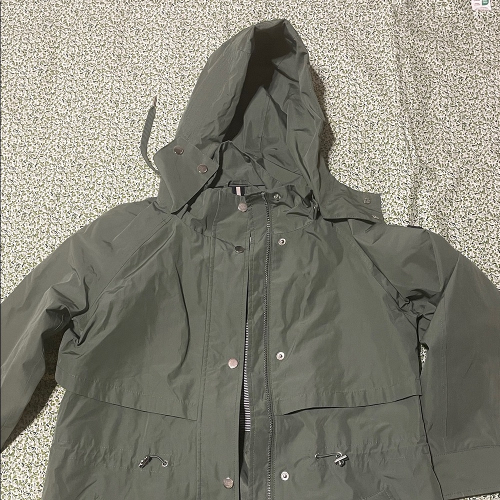 Joules Grey Green Waterproof Hooded Rain Jacket 6